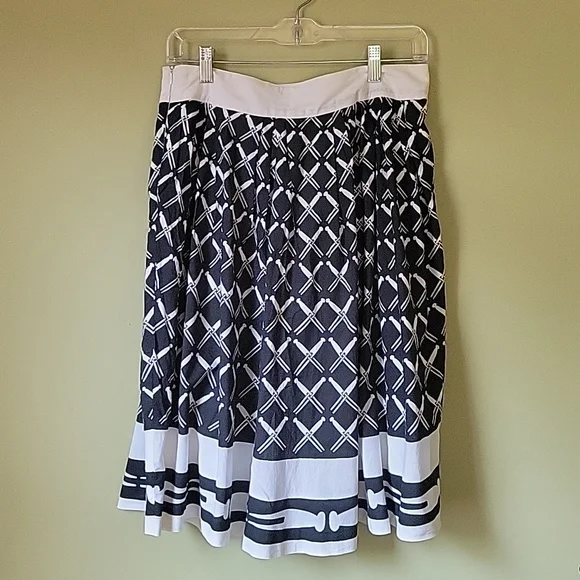 Autograph New Yourk black and  white patterned skirt vintage - Picture 8 of 9